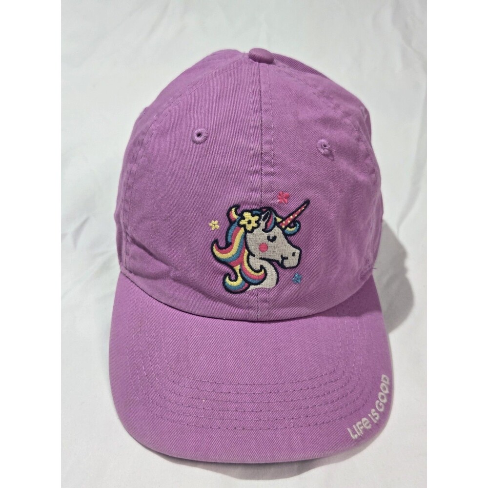 Life Is Good Womens Unicorn Hat Cap Adjustable Purple Strapback VTG